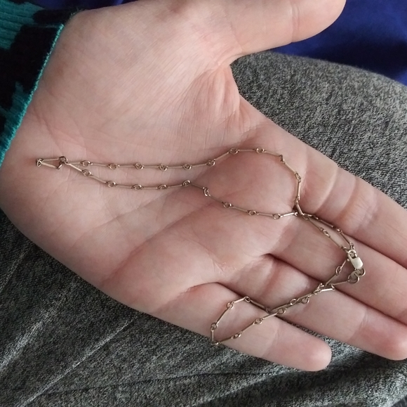 925 silver bar link necklace - Picture 5 of 5